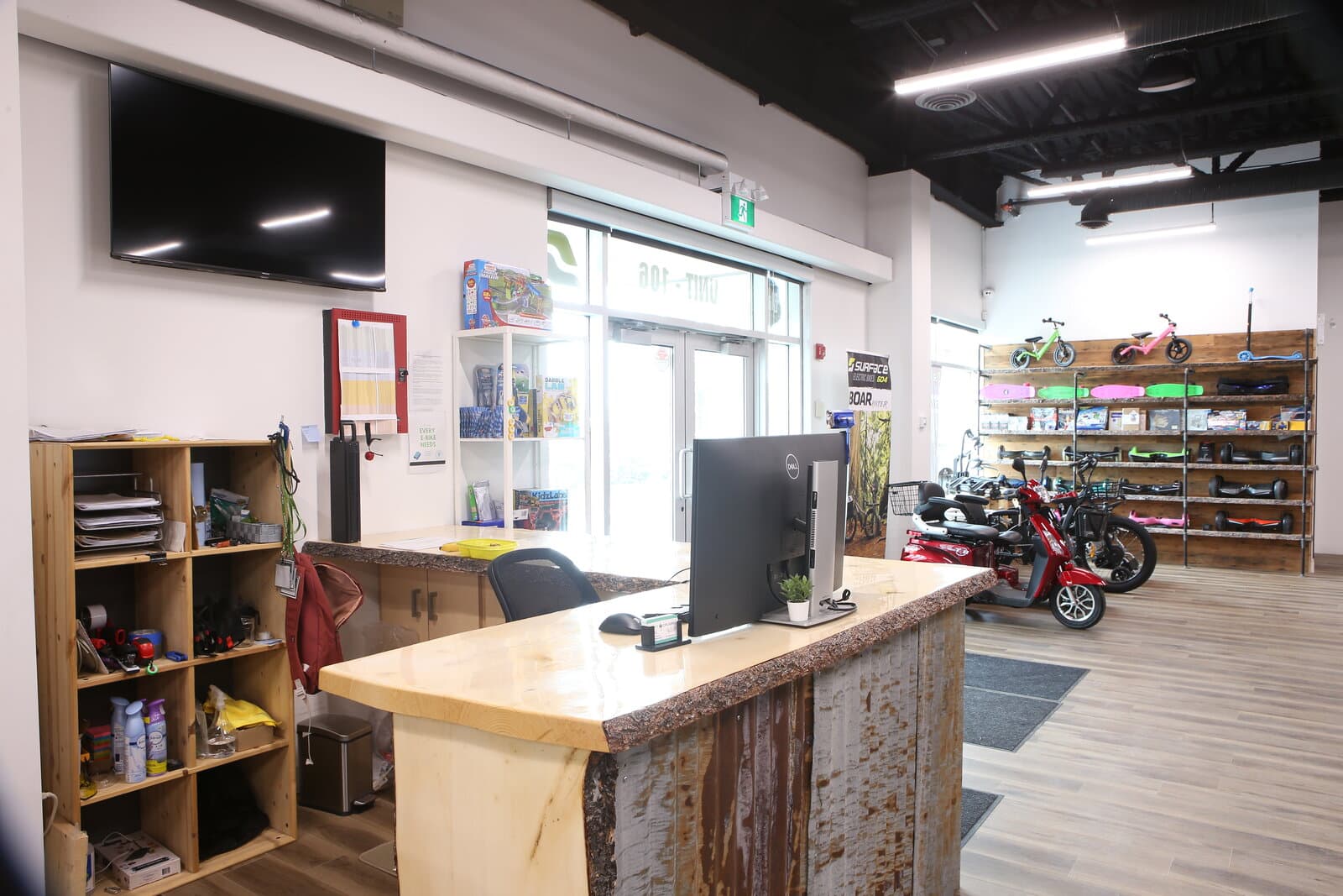 Inside the eBikes Calgary service bay
